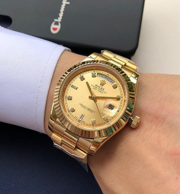 二手全新Rolex 星期日曆型系列 腕錶 機械男錶 18K金 藍寶石玻璃 直徑40 mm