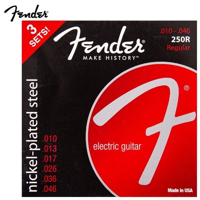 吉他琴弦正品美產Fender芬達琴弦 250L 250R鍍鎳電吉他琴弦009 010一套6根