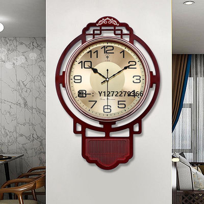 時鐘擺件北極星創意新中式客廳靜音掛鐘古典時尚裝飾掛表風仿木石英鐘家居時鐘