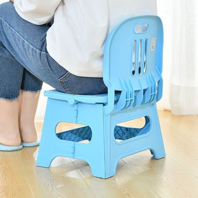 加厚折疊凳子塑料靠背便攜式家用椅子戶外創意小板凳成人兒童