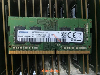 三星4GB 1RX16 PC4-2400T DDR4 4G M471A5244CB0-CRC筆電記憶體