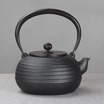 日本老鐵壺簡約素雅純手工無涂層養生鐵茶壺煮水泡茶鑄鐵茶具套裝~居家