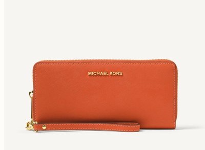 100%正品美國Michael Kors專櫃商品橘色萬用大長夾 可放手機 可當手拿包