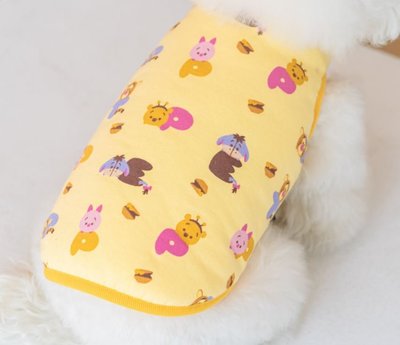 貝果貝果 韓國 DAN Disney 棉襖背心系列 黃-維尼好朋友【D3625】中型犬