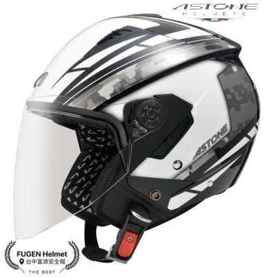 【台中富源】法國 ASTONE RST-AQ1 3/4罩安全帽 半罩 輕量化 通風佳 黑/白