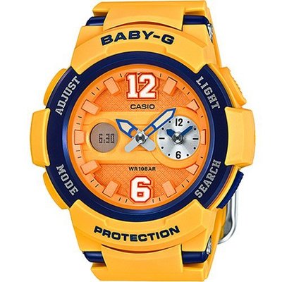 BABY-G光亮陽光活潑運動雙顯錶(BGA-210-4B)-橘黃/46mm
