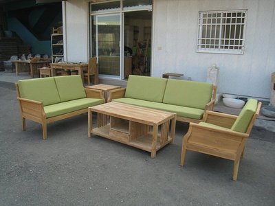 幸福家實木傢俱 古典柚木沙發, 整組 1+2+3+大小茶几 價格含座墊 (SOFA R1)