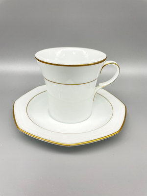 日本回流 豪雅hoya咖啡杯 描金多邊形咖啡杯7003