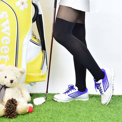 青松高爾夫Golf Sweety 雙色防曬運動褲襪-黑/黑 $460元