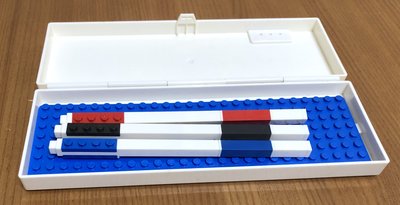 樂高 LEGO  紅色/藍色/黑色 原子筆 共3支+LEGO 鉛筆盒
