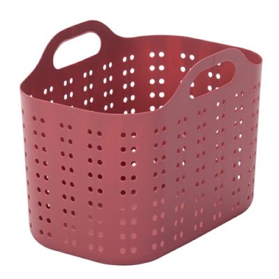日本製sanka 洗衣籃 置物籃 紅色