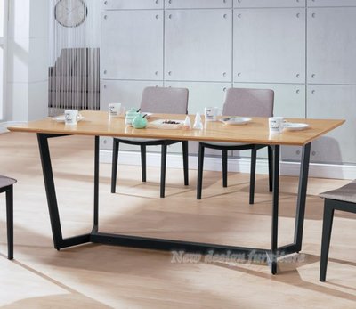 【N D Furniture】台南在地家具-工業風木心板實木皮桌面原木色180cm餐桌/6尺工作桌WB