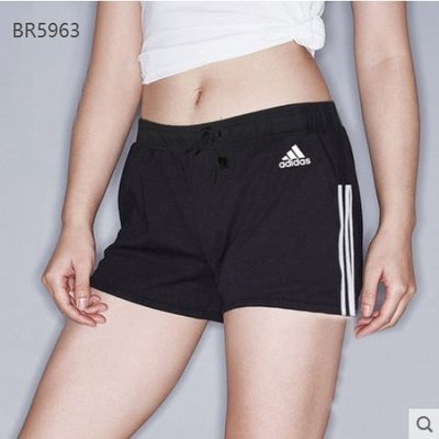 特賣--Adidas 愛迪達   短褲 熱褲 黑色四角 針織 鬆緊側邊三線 BR5963