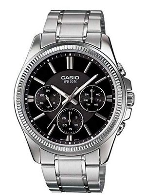【天龜】CASIO 經典氣質三針三眼不鏽鋼腕錶  MTP-1375D-1A