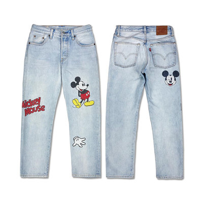 [稀有品] Levi's x Disney 迪士尼米老鼠Mickey Mouse聯名款 女生直筒牛仔褲 25腰