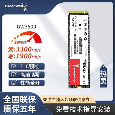長城GW3000M2固態硬碟1T/512G高速nvme筆電桌機電腦固態硬碟SSD