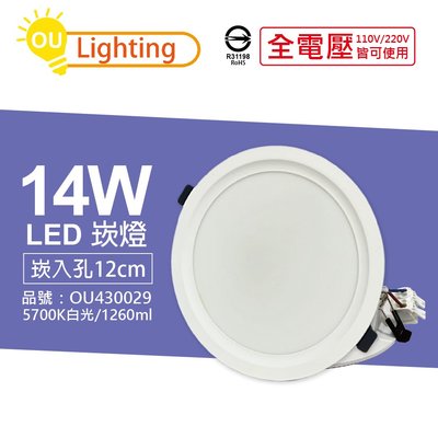 [喜萬年] OU CHYI歐奇照明 TK-AE003 LED 14W 5700K白光 12cm 崁燈_OU430029