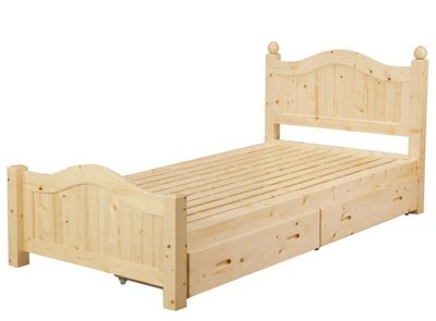 【DH】貨號B54-2名稱《經典》3.5尺松木單人床架(圖一)含雙抽屜.實木床板.備有四分板5尺雙人床可選主要地區免運費