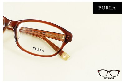 【My Eyes 瞳言瞳語】Furla 義大利品牌 透咖啡色膠框光學眼鏡 簡約俏皮風 舒適高鼻托 (VU4368K)
