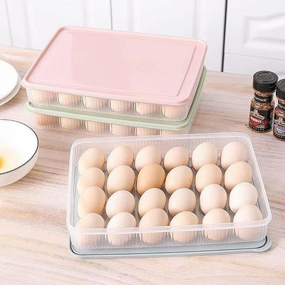 廠家直銷新款加厚雞蛋保鮮盒冰箱帶蓋防塵雞蛋收納盒