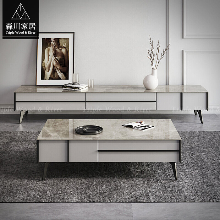 《森川家居》PLF-50LF02-義式現代設計義大利岩板電視櫃 客廳起居室桌椅/石紋收納民宿餐廳/LOFT品東西IKEA