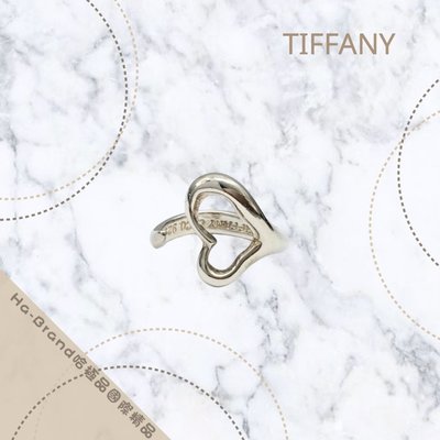 【哈極品】美品《Tiffany&Co.》Tiffany 925純銀 開口愛心造型戒指