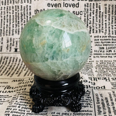 C582天然紫綠螢石水晶球擺件綠色水晶原石打磨屬木客廳辦公家 水晶 原石 擺件【玲瓏軒】