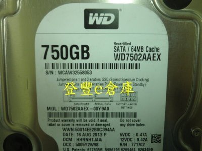 【登豐e倉庫】 YF253 WD7502AAEX-00Y9A0 750G SATA2 硬碟