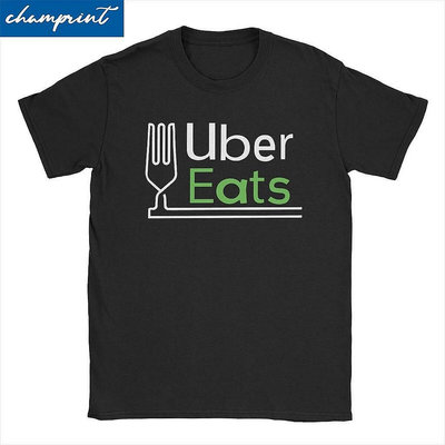 Uber Eats T 恤純棉衣服搞笑短袖圓領 T 恤加大碼純棉透氣 T 恤-真男人專賣店