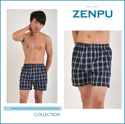 【ZENPU】超值6件組~G.B 100%棉平口褲 經典格紋款 五片式剪裁 舒適自在短褲 家居褲 四角褲 內褲M-XL