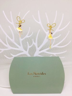 黛買黛購✈️ 法國?? Les Nereides 全新正品現貨 黃 芭蕾娃娃 細緻優雅氣質 全手工製作 夾式 耳環