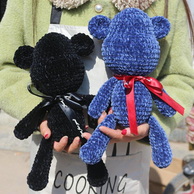 傲雪 暴力熊手工DIY材料包 玩偶娃娃 金絲絨毛線鉤玩偶