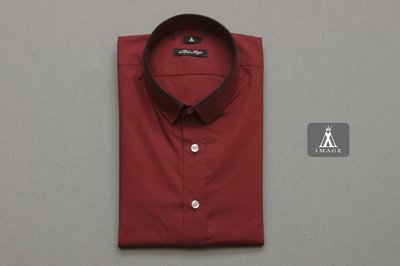 SIMPLE IMAGE酒紅色紳士襯衫a701