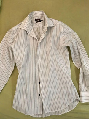 近全新品 SST&C 白色 條紋襯衫 亮面線條 西裝襯衫 長袖襯衫 14.5 L偏M號