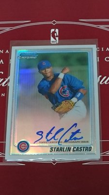 2010 MLB Bowman Chrome STARLIN CASTRO 新人亮面簽名卡 (限量500張)
