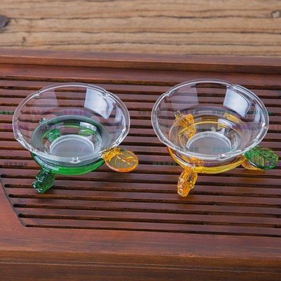 （京野生活館）耐熱玻璃茶具 玻璃茶漏 配件創意玻璃茶漏彩色玻璃茶漏 龍頭茶漏