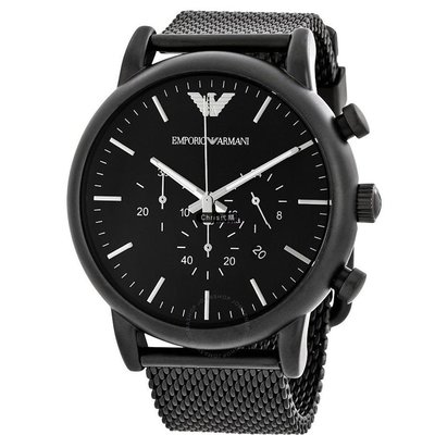 EMPORIO ARMANI 亞曼尼手錶 AR202168 網帶石英腕錶日曆 三眼計時腕錶 手錶 歐美代購-雙喜生活館