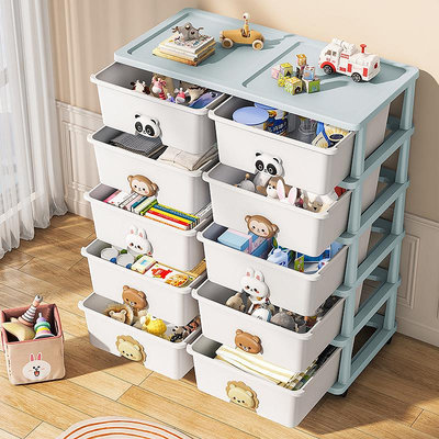 超彭 兒童收納柜34-68寬度塑料抽屜式兒童儲物柜組裝玩具收納柜子 收納箱 收納櫃 抽屜櫃 塑膠整理箱 置物箱