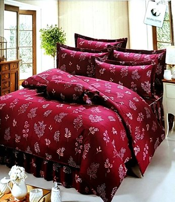 標準雙人床罩組五尺六件式純精梳棉-枝繁葉茂-台灣製 Homian 賀眠寢飾
