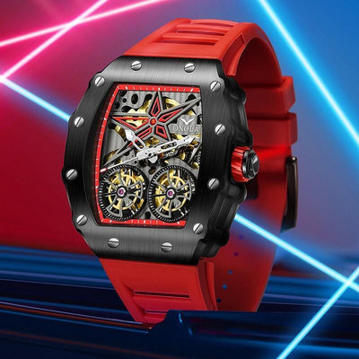 【現貨】新奢華時尚手錶男士 ONOLA6829 鏤空自動機械男士手錶防水時鐘雙轉飛輪潮流夜光機械錶