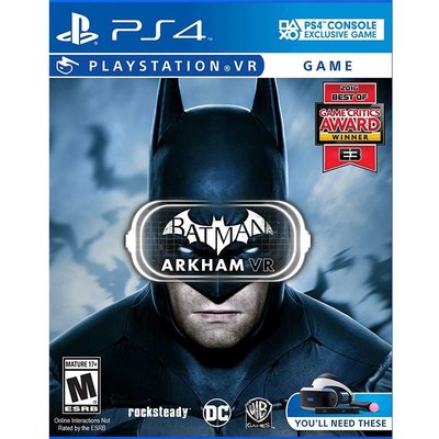 【新品瑕疵，外封膜破損】PS4 VR 蝙蝠俠 阿卡漢 VR 英文美版 Batman: Arkham VR