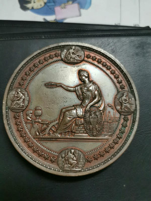 美麗國1876年世界博覽會紀念大銅章，7.6cm，276克。