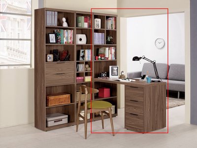 【N D Furniture】台南在地家具-木心板淺胡色浮雕壓紋60cm高書櫃+120cm三抽書桌櫃組合MC