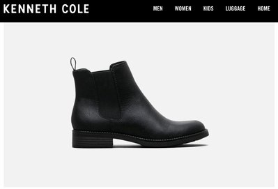 美國代購 KENNETH COLE 經典黑色百搭 平底靴 低跟舒適 短靴 踝靴 US7 皮革