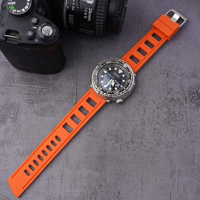 手錶配件 沐時代用seiko罐頭開關耳防水汗精工潛水錶硅膠橡膠手錶帶20|22mm