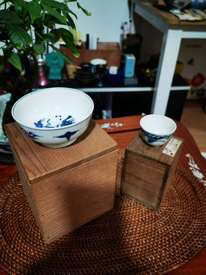 日本回流明治時代三代華中亭道八內外繪付文曲星茶碗