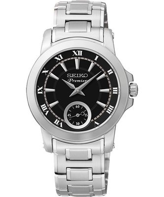 SEIKO Premier 小秒針女錶(SRKZ67J1)-黑/30mm 6G28-00T0D