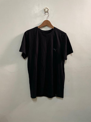 Puma 男 黑色品牌小logo素面圓領短袖T恤 / L / 6566
