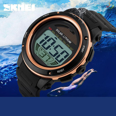 G&H 時刻美1096 男女式防水運動腕錶太陽能手錶藍色