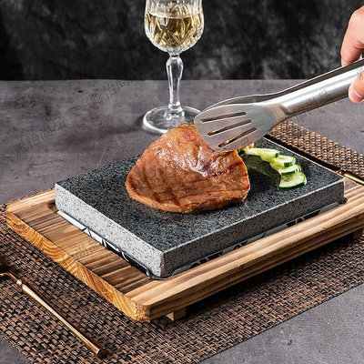 新品 石板烤肉餐廳日式迷你天然牛排煎烤盤大理石花崗巖燒烤石板盤- 促銷 可開發票